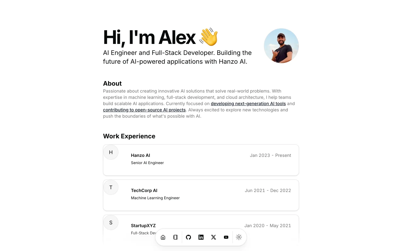 Portfolio template preview