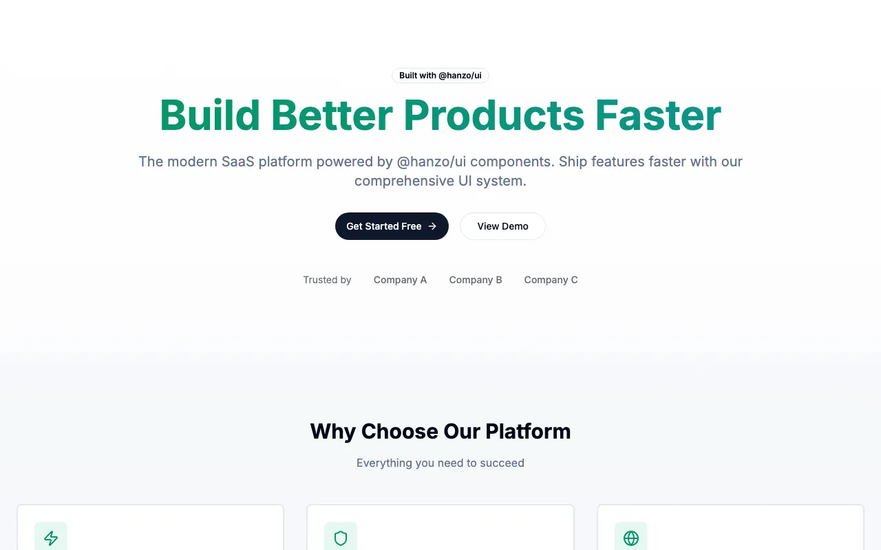 SaaS Landing template preview